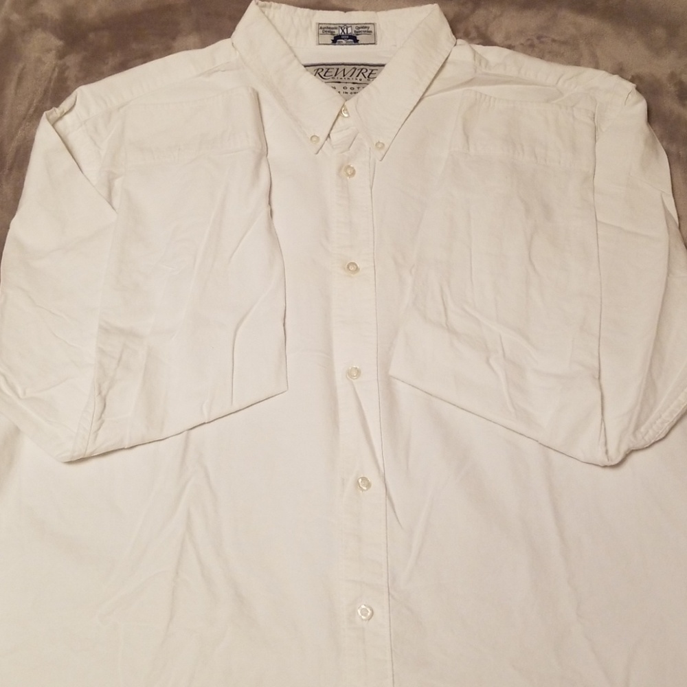 Men's long sleeve white button down shirt